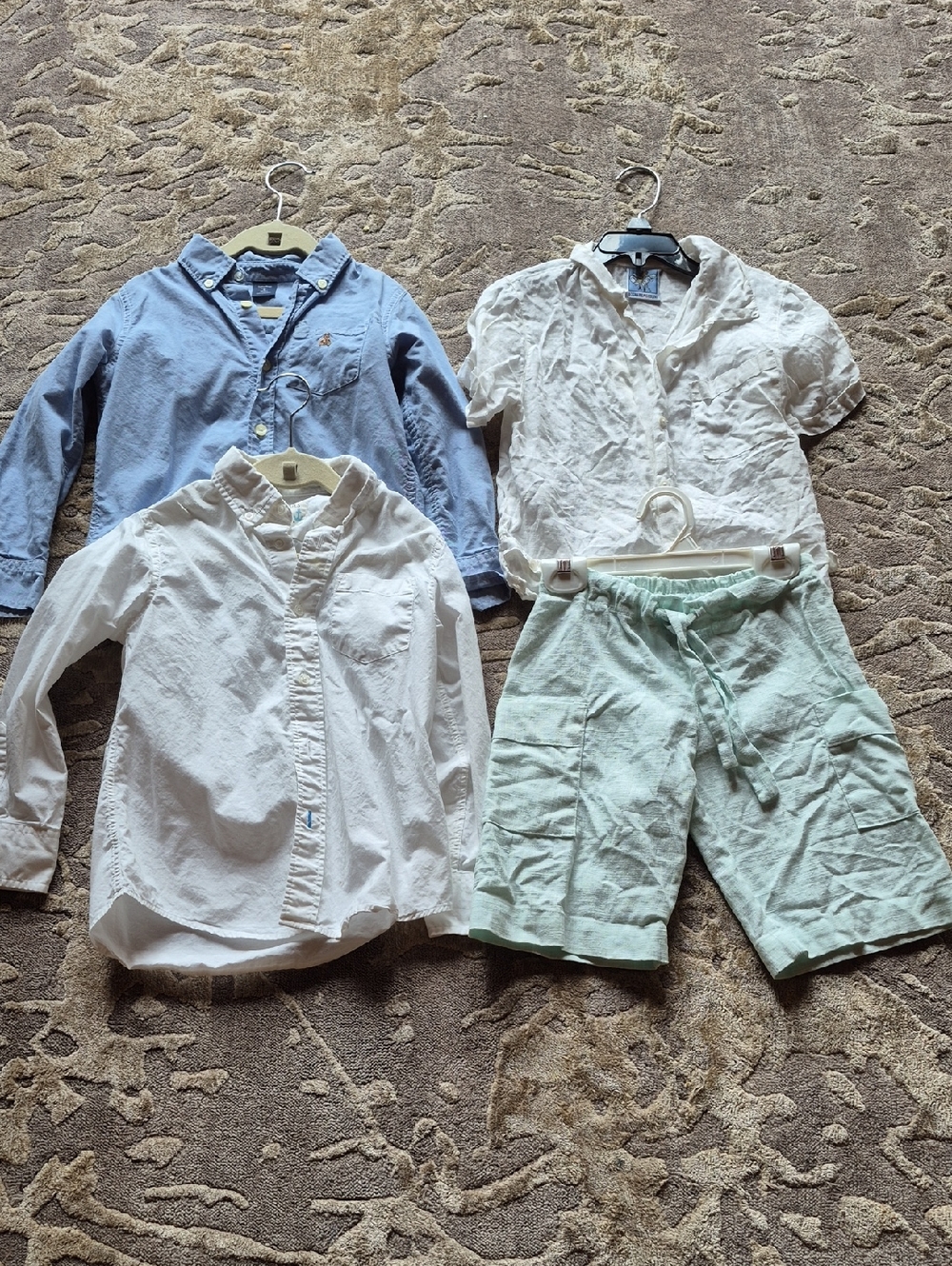 Bognar And Piccolini Linen Button-Down Shirt and Shorts Set 5 - WhiteLight Blue
